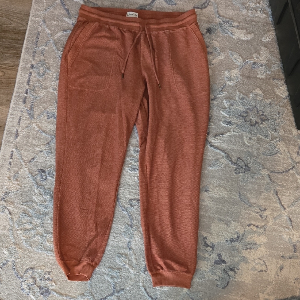 Wonderly Rust Orange Track Joggers